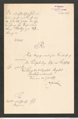 k.k. naturhistorisches Hofmuseum, Intendanzakten 1885-1896 (Hauer), Aktenzahl Z.512/1889, Seite 1
